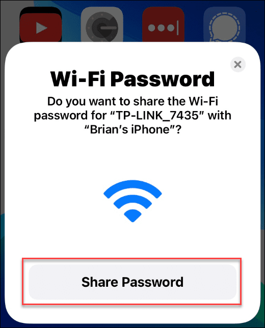 Споделете парола за Wi-Fi на iPhone