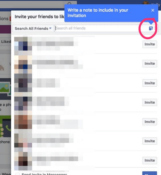 Facebook добави опцията за включване на персонализирана бележка с покани за харесване на Страница.