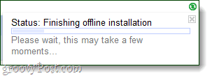 завършване на офлайн инсталация на Gmail