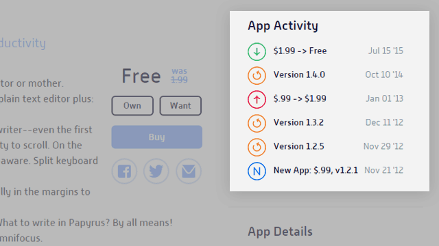 AppShopper Apps Track Price Track