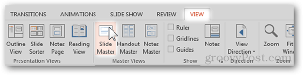Шаблон за Office 2013 Създаване Направете персонализиран дизайн POTX Персонализирайте ръководството за слайдове за слайдове Как да плъзнете Master View Open