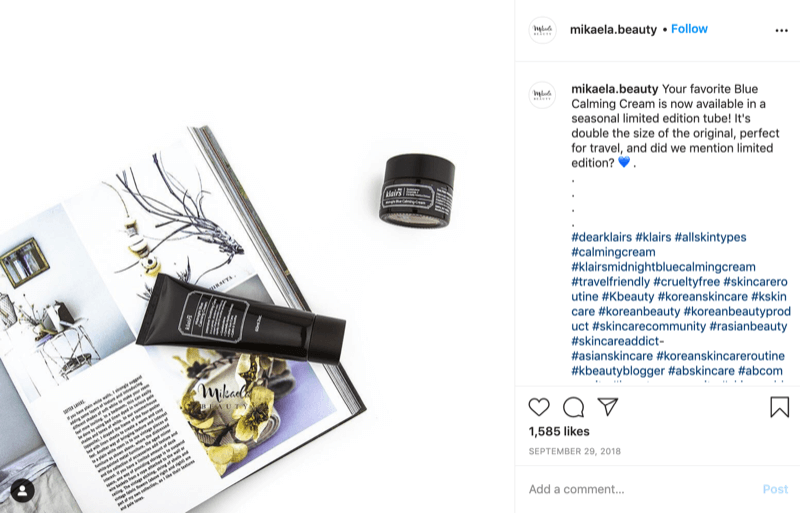 пример за сезонен подарък @ mikaela.beauty, намерен и споделен чрез публикация в Instagram, отбелязващ ограничена позиция