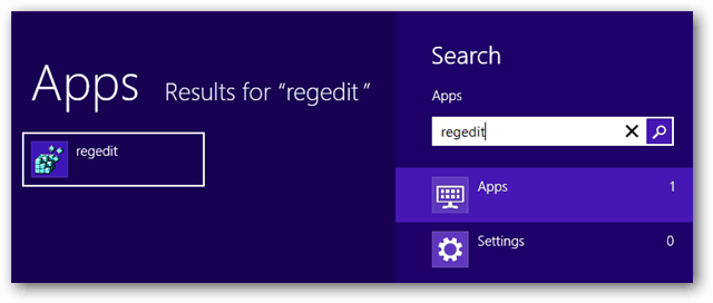 Windows 8 приложения regedit