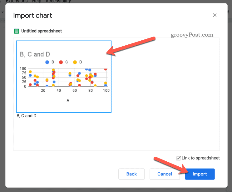 Импортиране на диаграма в Google Документи