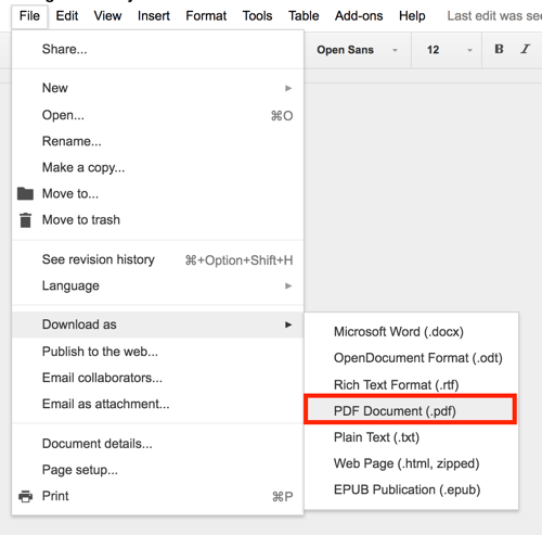 Google Диск ви позволява да експортирате всеки документ като PDF.