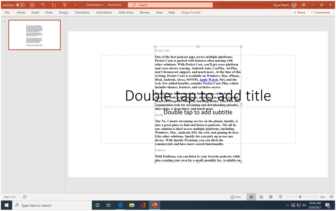 Пример за импортиране на Microsoft PowerPoint
