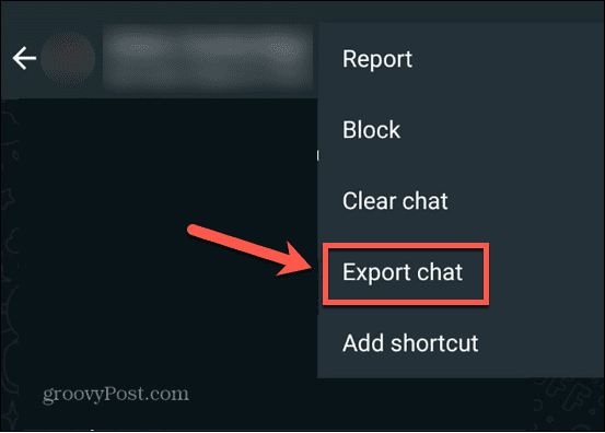 чат за експортиране на whatsapp