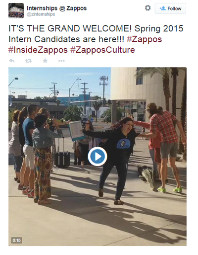 zappos стаж добре дошли видео туит