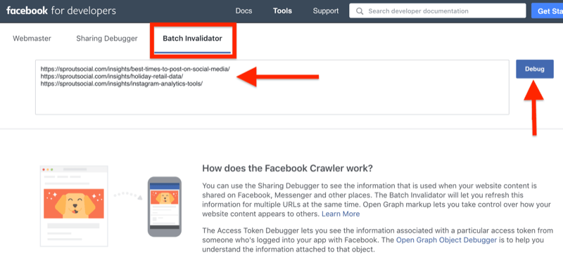 стъпка по стъпка за това как да изчистите кеша с помощта на Facebook Batch Invalidator