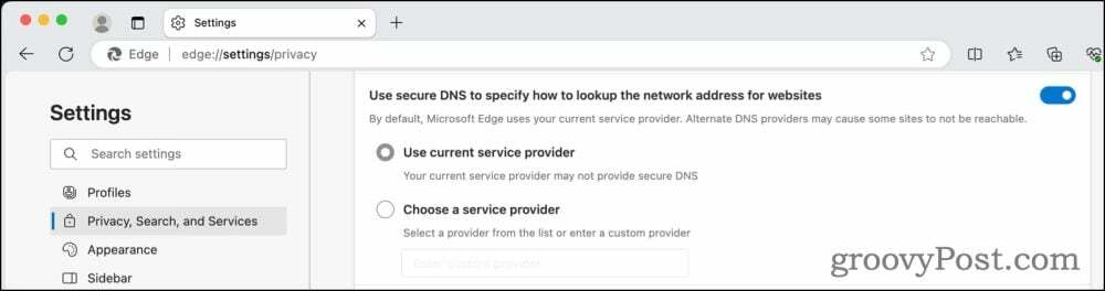 Шифровани DNS настройки в Microsoft Edge