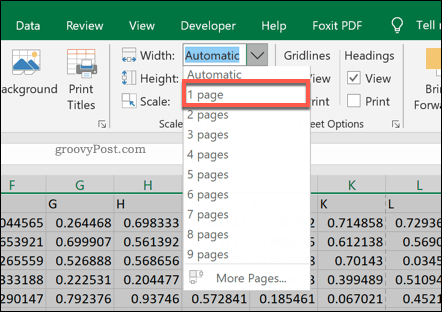 Опции за мащаб на печат на страници в Excel