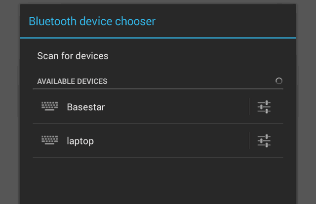 Android устройство за избор на Bluetooth устройство