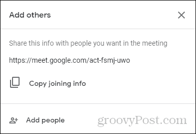 Присъединете се към Google Meet информация за присъединяване
