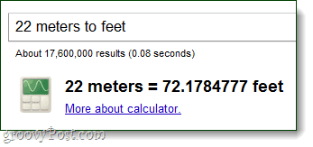 калкулаторът преобразува метри в крака