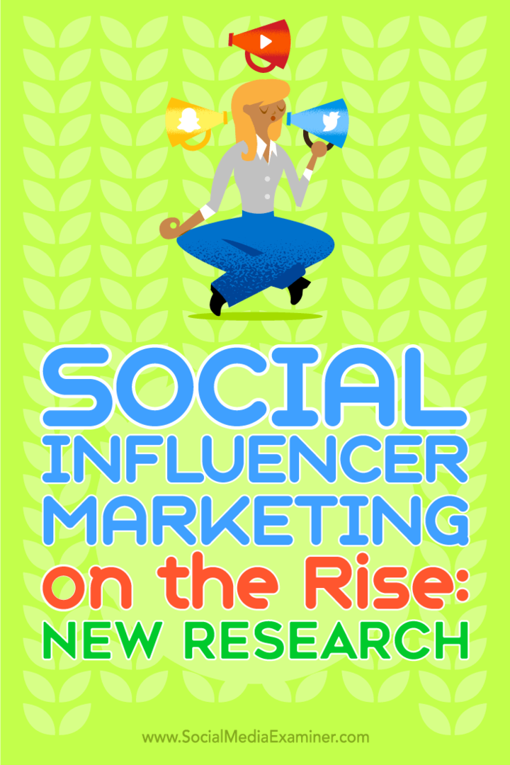 Маркетингът на социалните влиятели във възход: Ново изследване от Мишел Красняк на Social Media Examiner.
