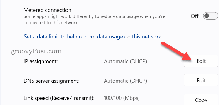 Редактирайте IP настройките в Windows 11