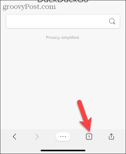 Докоснете иконата на раздела в Edge за iOS