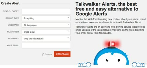 страница за предупреждение на talkwalker