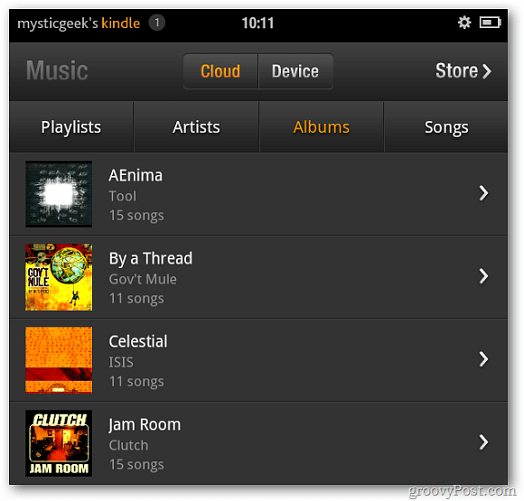 Kindle Fire Music от Cloud Player