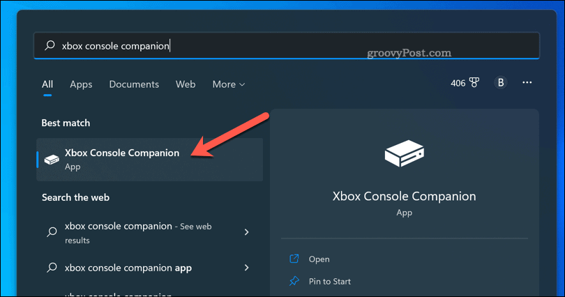 Отворете придружаващото приложение Xbox в Windows 11