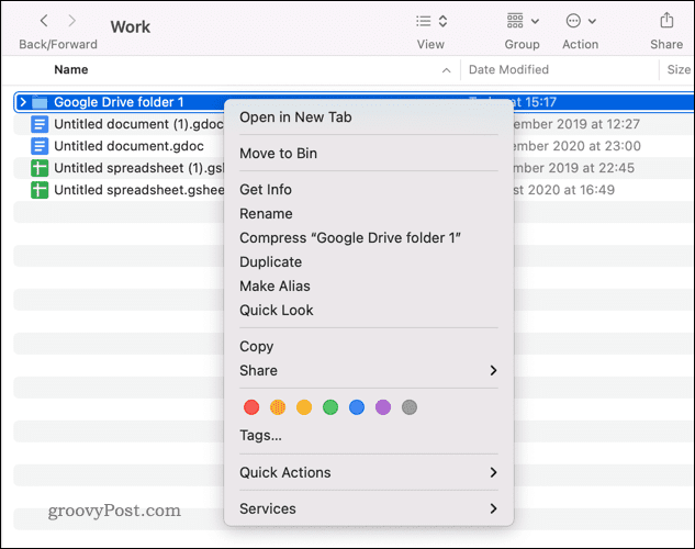 Копиране на папка в Google Drive на Mac