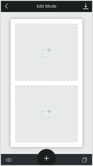 Докоснете иконата + в шаблона Разгъване, за да добавите вашето съдържание.