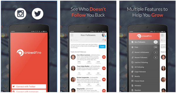 Crowdfire ви помага да публикувате в Twitter и Instagram, да управлявате последователите си и др.