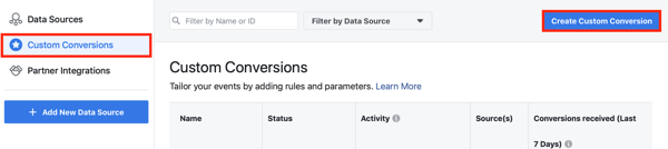 Използвайте инструмента за настройка на събития във Facebook, стъпка 10, опция от менюто, за да настроите персонализирани реализации за вашия пиксел във Facebook 
