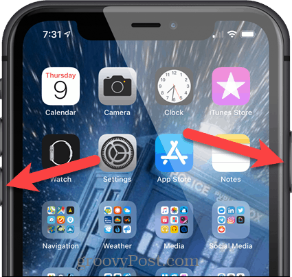 Натиснете и задръжте бутона за увеличаване на звука и страничния бутон на iPhone