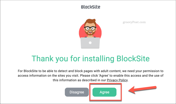 Одобряване на разрешения за разширението на Block Site