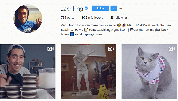 Въпреки че първоначално използва Instagram, за да публикува своите лози, Зак скоро започна да създава оригинално съдържание в Instagram.
