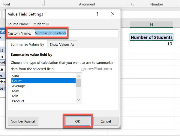 Подмяна на етикетите на заглавките в въртящите се таблици на Excel