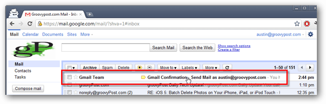 gmail inbox - имейл за потвърждение