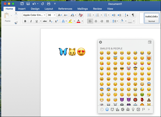 активирайте клавиатурата на microsoft дума emoji macos
