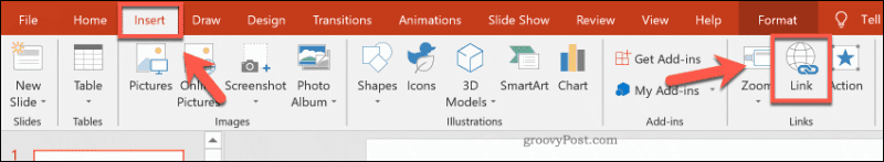 Вмъкване на връзка в PowerPoint