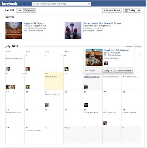 facebook събития календар изглед