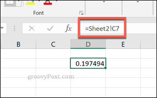 Единична справка за клетка на работния лист в Excel