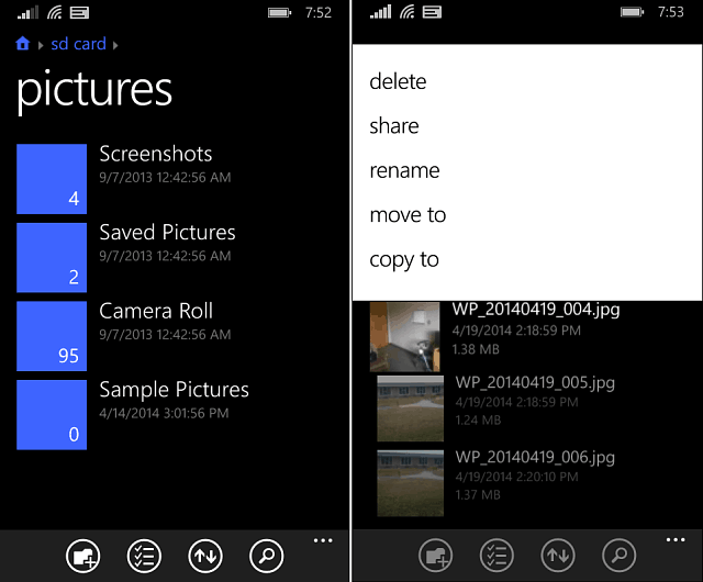 Приложение Файлове Windows Phone 8-1
