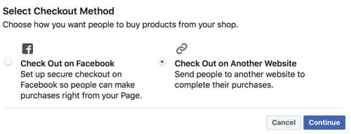 Facebook ви позволява да изберете дали искате потребителите да се регистрират във Facebook или да ги изпращат на вашия сайт, за да се откажат.