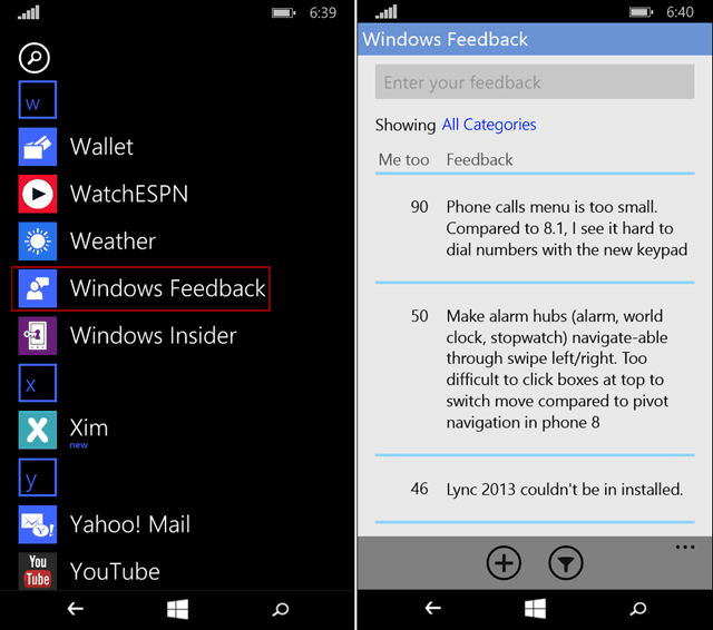 Изпратете обратна връзка в Windows 10 за телефони по лесния начин