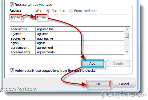 Опции за автоматично коригиране на Word 2010