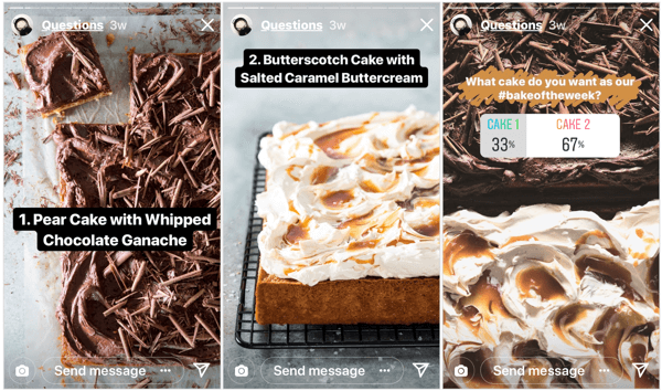 Списание Food Bake From Scratch даде на своите последователи в Instagram контрол върху графика на съдържанието си с тази бърза анкета.