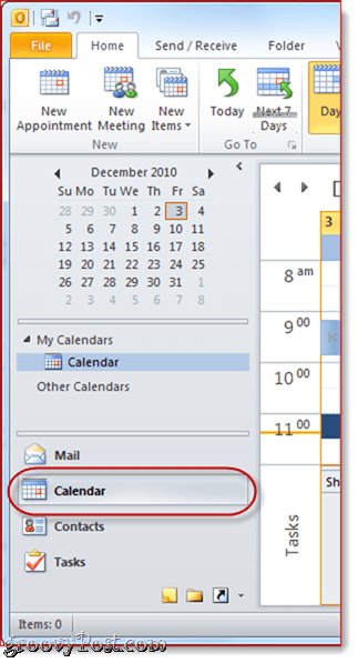 Google Календар към Outlook 2010