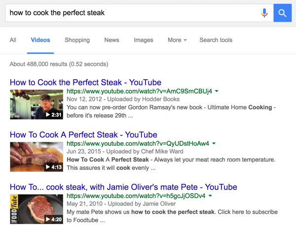 пример за търсене в Google