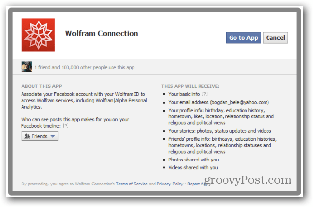 wolfram alpha facebook report facebook отидете на приложение