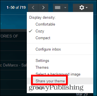 Персонализираните теми на Gmail споделят вашата тема 2