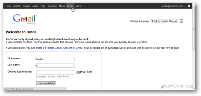 Как да създадете акаунт в Google, без да използвате Gmail