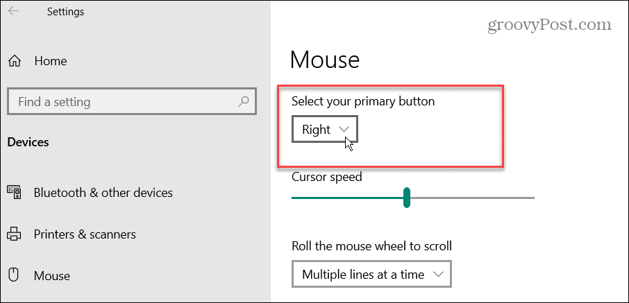 Направете мишката лява ръка в Windows