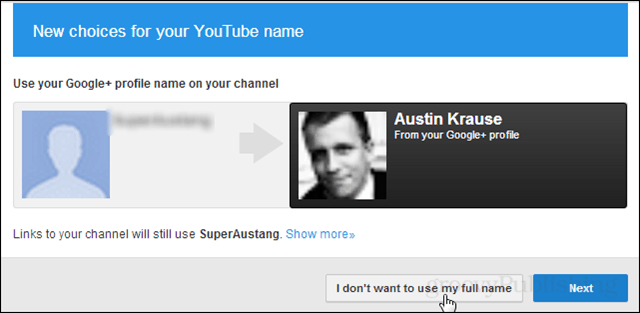 Как да попречим на Google да поиска вашето истинско име в YouTube