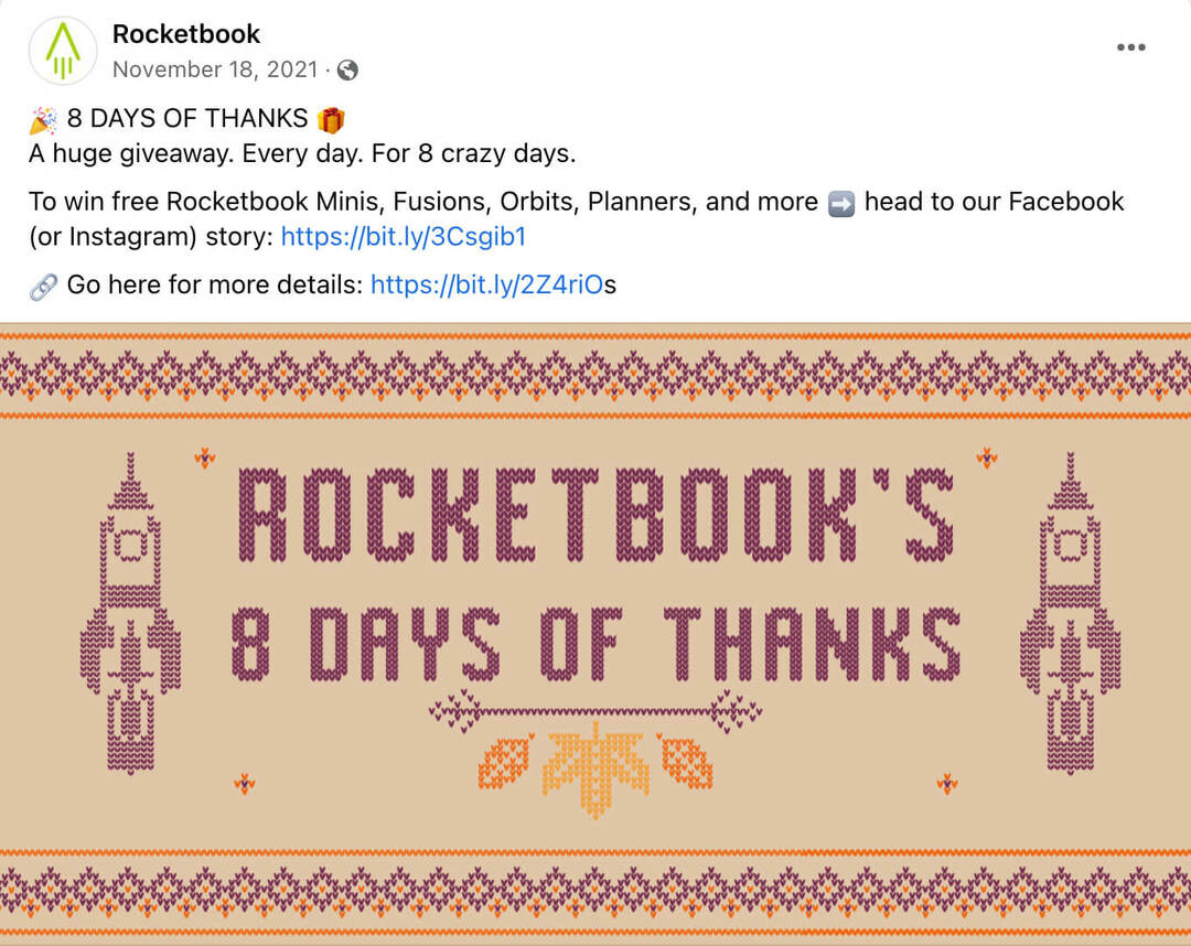 как да създадете импулс-с-многодневни-подаръци-в-социалните-медии-сезонни-празнични-подаръци-и-състезания-rocketbook-example-2